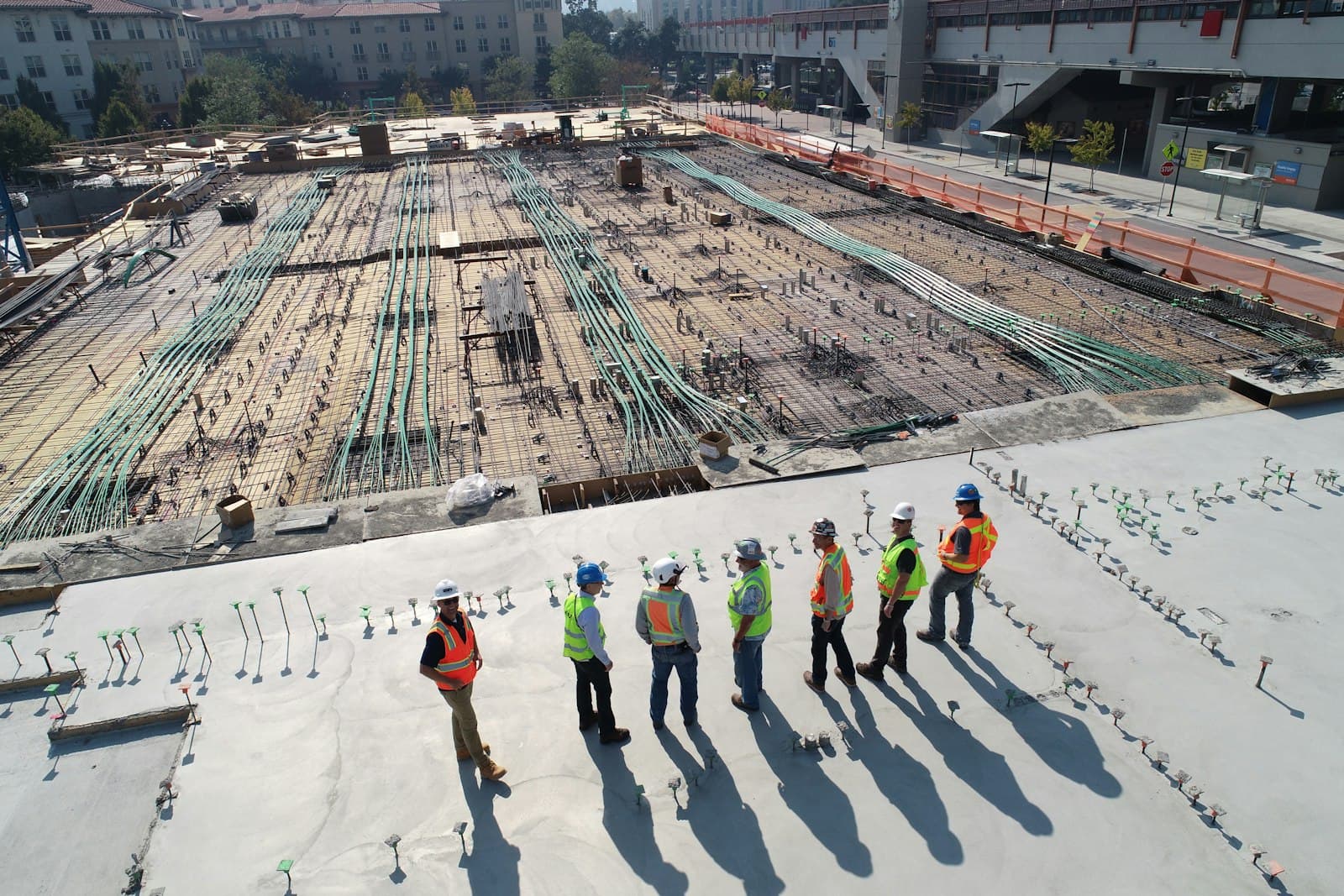 Construction materials at a building site